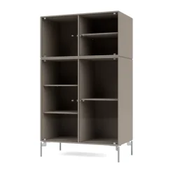 Vitrina Ripple III 69,6x117,6x38 cm, Truffle-ben chrome*Montana