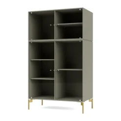 Vitrina Ripple III 69,6x117,6x38 cm, Fennel-ben brass*Montana New