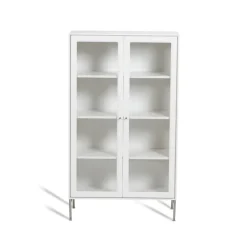 Vitrina Volt 130 cm lacado, Detalles en acero inoxidable*Mavis Hot