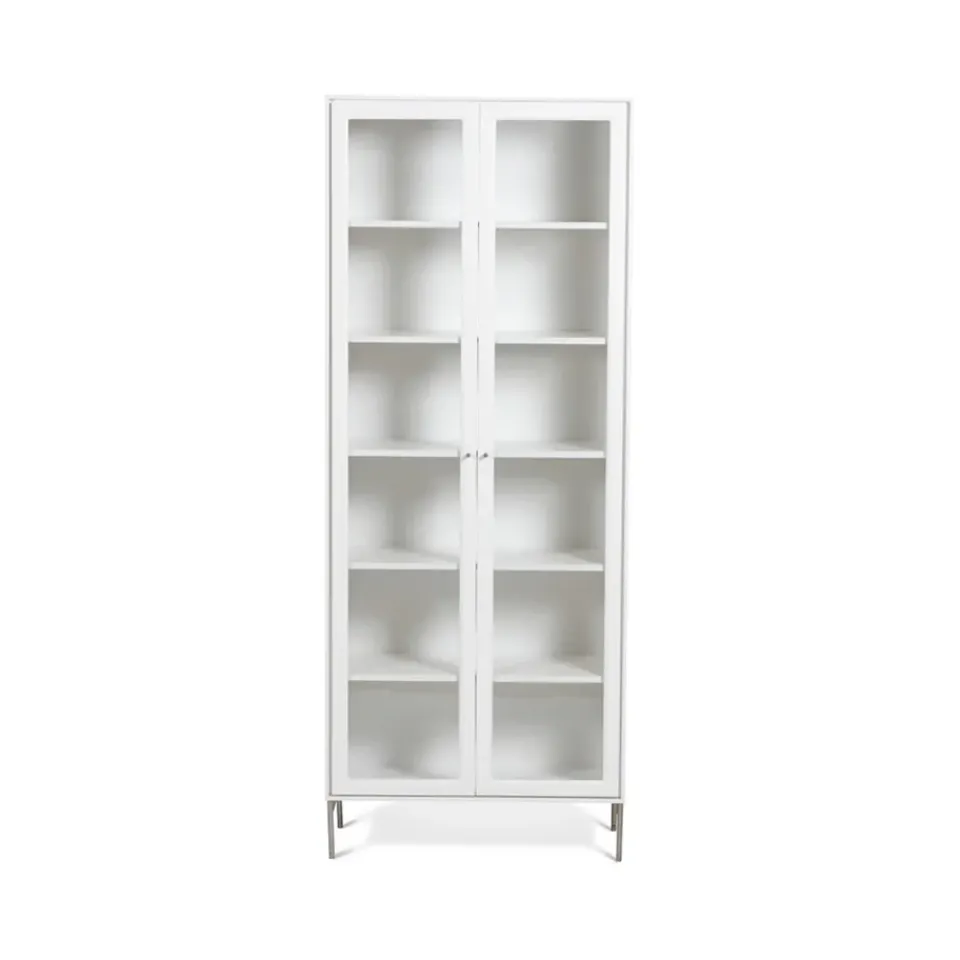 Vitrina Volt 190 cm lacado , Detalles en acero inoxidable*Mavis Outlet